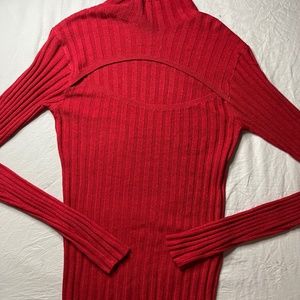 long sleeve H&M fire red top